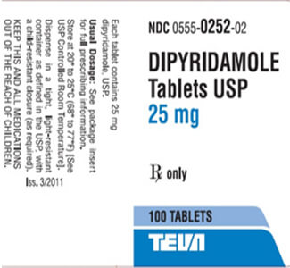 Dipyridamole Persantine 25mg Tablets